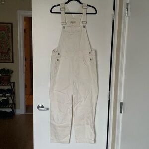 Madewell Straight Leg Overalls in White